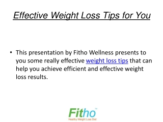 Effective Weight Loss Tips for You