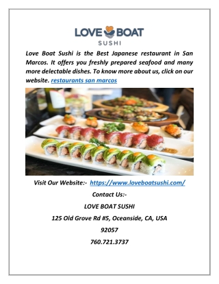 Restaurants San Marcos | Loveboatsushi.com