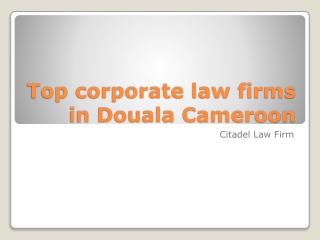 Top corporate law firms in Douala Cameroon