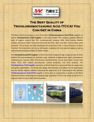 The Best Quality of Trichloroisocyanuric Acid (TCCA) You Can Get in China