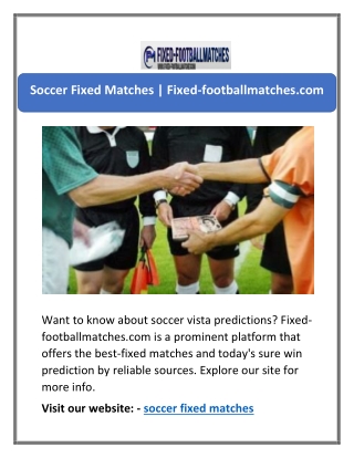 Soccer Fixed Matches | Fixed-footballmatches.com