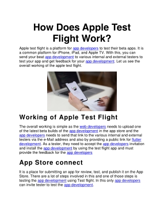 How Does Apple Test Flight Work