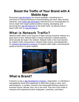 Boost the Traffic of Your Brand with A Mobile App