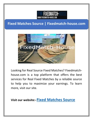 Fixed Matches Source | Fixedmatch-house.com