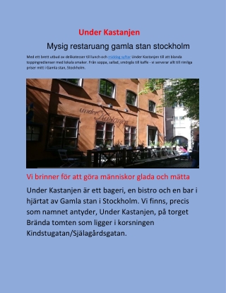 Mysig restaruang gamla stan stockholm