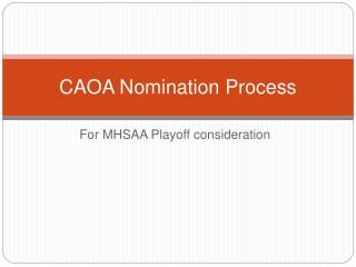 CAOA Nomination Process