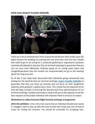 Solid costs Airport Transfer Kellyville