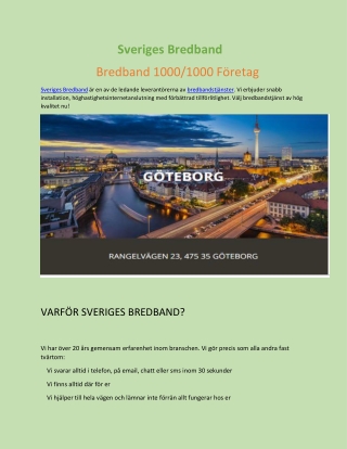 Bredband 10001000 Företag