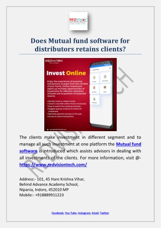 Why Mutual fund software manages insurance investment