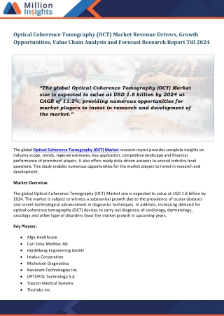 Optical Coherence Tomography (OCT) Market