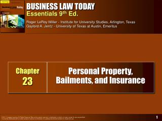 Personal Property, Bailments, and Insurance