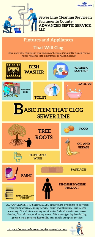 Sewer Line Cleaning Service in Sacramento County  ADVANCED SEPTIC SERVICE, LLC