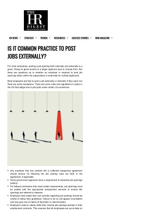 Is it usual practice to promote job openings externally?