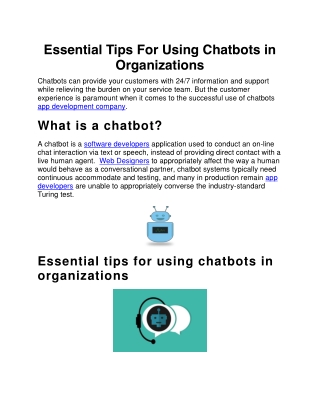 Essential Tips For Using Chatbots in Organizations