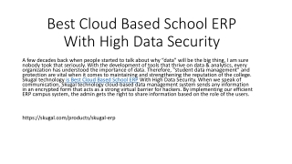 Best Cloud Based School ERP With High Data