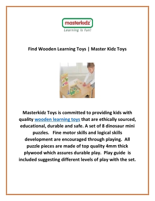 wooden learning toys