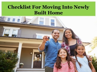 Moving Into Your New Home