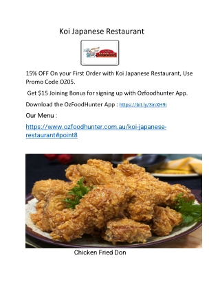 5% Off - Koi Japanese Restaurant Maryborough Delivery, QLD