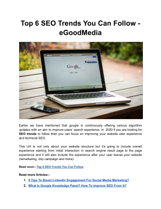 Top 6 SEO Trends You Can Follow - eGoodMedia