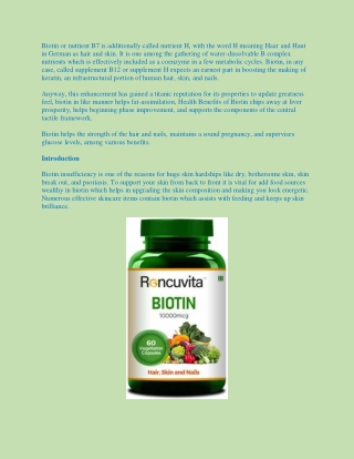 What are The Health Benefits of Biotin?