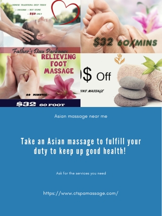 Take an Asian massage to fulfill your duty to keep up good health!