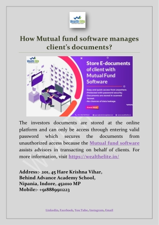 How Mutual fund software manages client’s documents