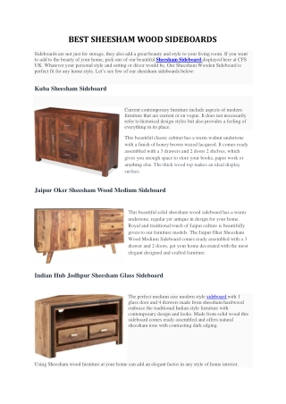 BEST SHEESHAM WOOD SIDEBOARDS