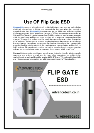 Use OF Flip Gate ESD