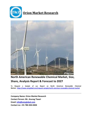 North American Renewable Chemical Market Trends, Size, Competitive Analysis and