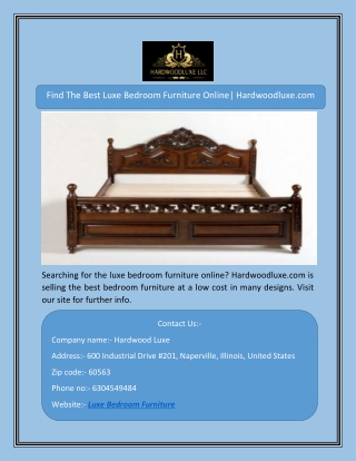 Find The Best Luxe Bedroom Furniture Online| Hardwoodluxe.com