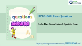 Aruba Data Center Network Specialist HPE2-W09 Dumps