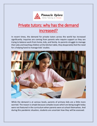 Private tutors: why has the demand increased?