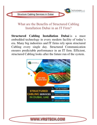 Why Structure Cabling Installation Dubai is Beneficial?