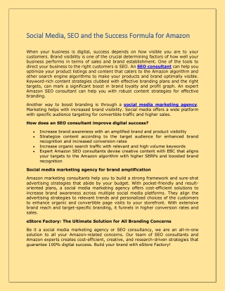 Social Media, SEO and the Success Formula for Amazon