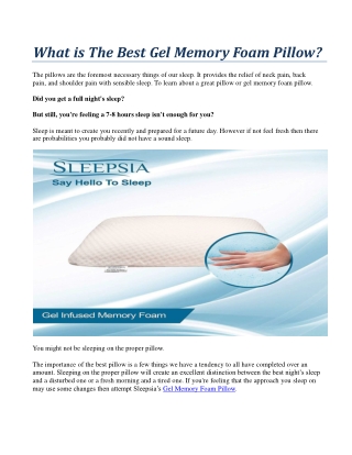 What is The Best Gel Memory Foam Pillow