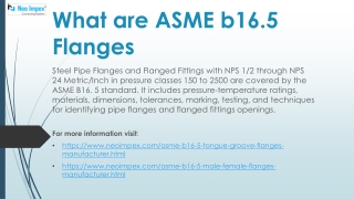 What are ASME b16.5 Flanges