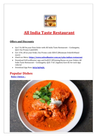 15% Off - All India Taste Restaurant - Coolangatta, QLD