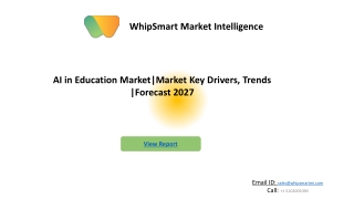AI in Education market Global Forecast 2027 by ndustry trends & Key Players