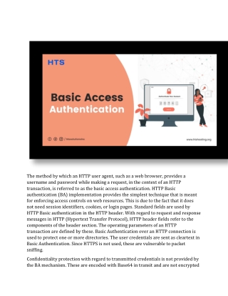 Information on Basic Access Authentication