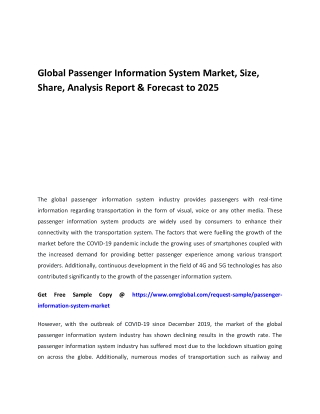 Global Passenger Information System Market