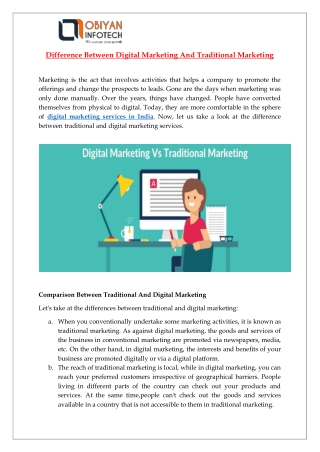 Difference Between Digital Marketing And Traditional Marketing