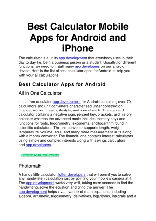 Best Calculator Mobile Apps for Android and iPhone