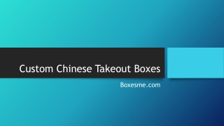 Custom Chinese Takeout Boxes