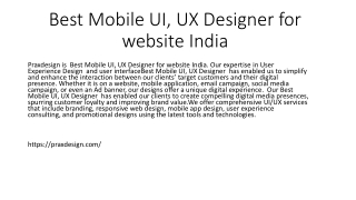 Best Mobile UI, UX Designer for website