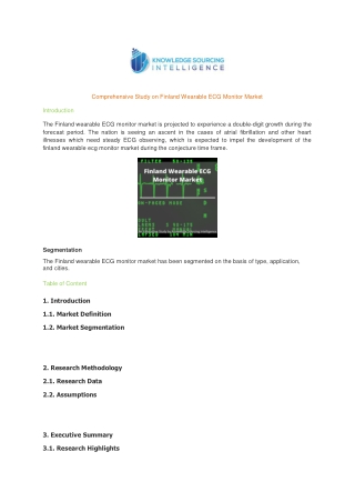 Comprehensive Study on Finland Wearable ECG Monitor Market