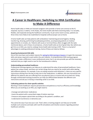 Switching to HHA Certification to Make A Difference