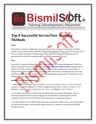 Top 8 Successful ServiceNow Training Methods