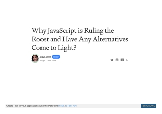 Why JavaScript is Ruling the Roost and Have Any Alternatives Come to Light?