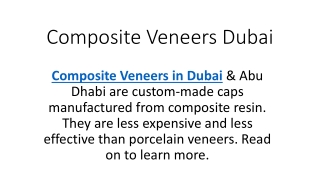 Composite Veneers Dubai