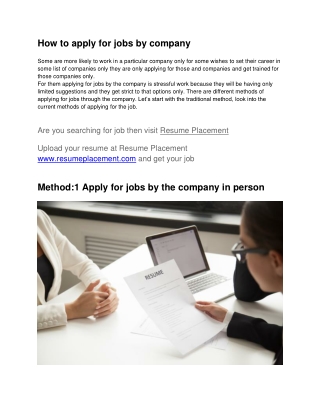 How to apply for Jobs by company